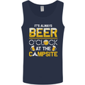 Camping Funny Alcohol Beer Campsite Mens Vest Tank Top Navy Blue