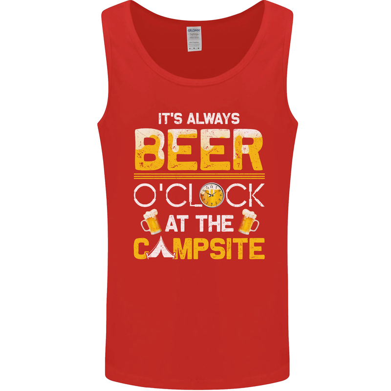 Camping Funny Alcohol Beer Campsite Mens Vest Tank Top Red