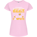 Camping Funny Alcohol Beer Campsite Womens Petite Cut T-Shirt Light Pink