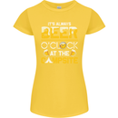 Camping Funny Alcohol Beer Campsite Womens Petite Cut T-Shirt Yellow