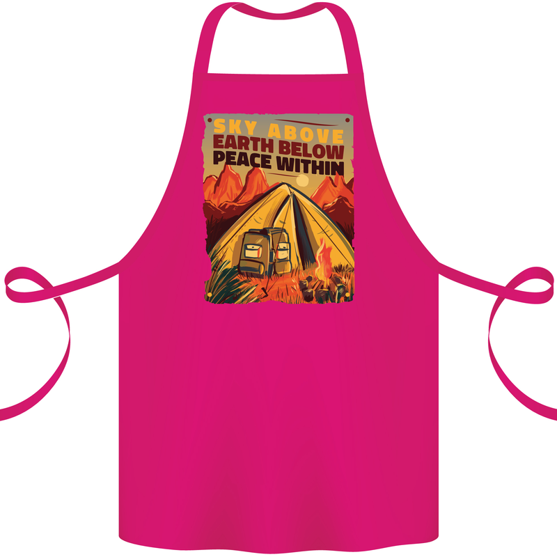 Camping Sky Above Trekking Outdoors Cotton Apron 100% Organic Pink