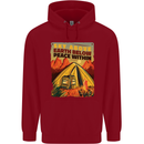 Camping Sky Above Trekking Outdoors Mens 80% Cotton Hoodie Red
