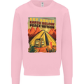 Camping Sky Above Trekking Outdoors Mens Sweatshirt Jumper Light Pink