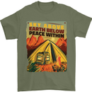 Camping Sky Above Trekking Outdoors Mens T-Shirt 100% Cotton Military Green