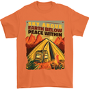 Camping Sky Above Trekking Outdoors Mens T-Shirt 100% Cotton Orange