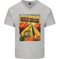 Camping Sky Above Trekking Outdoors Mens V-Neck Cotton T-Shirt Sports Grey