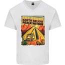 Camping Sky Above Trekking Outdoors Mens V-Neck Cotton T-Shirt White