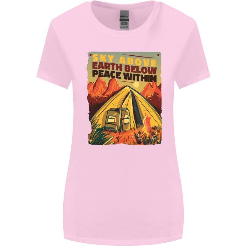 Camping Sky Above Trekking Outdoors Womens Wider Cut T-Shirt Light Pink