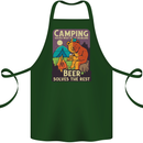 Camping Solves Most of My Problems Funny Cotton Apron 100% Organic Forest Green