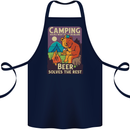 Camping Solves Most of My Problems Funny Cotton Apron 100% Organic Navy Blue