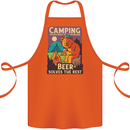 Camping Solves Most of My Problems Funny Cotton Apron 100% Organic Orange