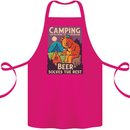 Camping Solves Most of My Problems Funny Cotton Apron 100% Organic Pink