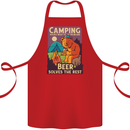 Camping Solves Most of My Problems Funny Cotton Apron 100% Organic Red