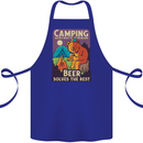 Camping Solves Most of My Problems Funny Cotton Apron 100% Organic Royal Blue