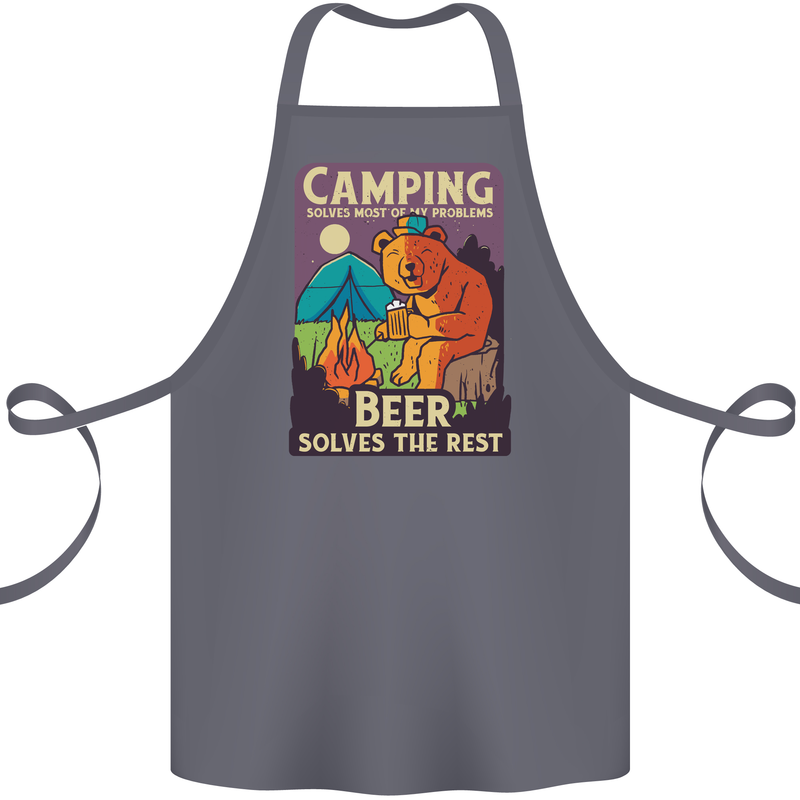 Camping Solves Most of My Problems Funny Cotton Apron 100% Organic Steel