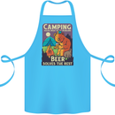 Camping Solves Most of My Problems Funny Cotton Apron 100% Organic Turquoise