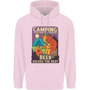 Camping Solves Most of My Problems Funny Mens 80% Cotton Hoodie Light Pink