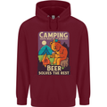 Camping Solves Most of My Problems Funny Mens 80% Cotton Hoodie Maroon