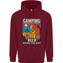 Camping Solves Most of My Problems Funny Mens 80% Cotton Hoodie Maroon