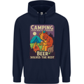 Camping Solves Most of My Problems Funny Mens 80% Cotton Hoodie Navy Blue