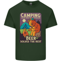 Camping Solves Most of My Problems Funny Mens Cotton T-Shirt Tee Top Forest Green