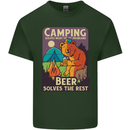 Camping Solves Most of My Problems Funny Mens Cotton T-Shirt Tee Top Forest Green