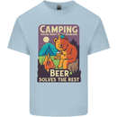 Camping Solves Most of My Problems Funny Mens Cotton T-Shirt Tee Top Light Blue