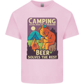 Camping Solves Most of My Problems Funny Mens Cotton T-Shirt Tee Top Light Pink