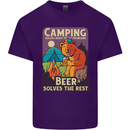 Camping Solves Most of My Problems Funny Mens Cotton T-Shirt Tee Top Purple