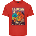 Camping Solves Most of My Problems Funny Mens Cotton T-Shirt Tee Top Red