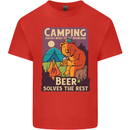 Camping Solves Most of My Problems Funny Mens Cotton T-Shirt Tee Top Red