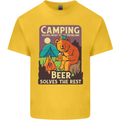 Camping Solves Most of My Problems Funny Mens Cotton T-Shirt Tee Top Yellow