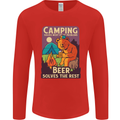 Camping Solves Most of My Problems Funny Mens Long Sleeve T-Shirt Red