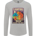 Camping Solves Most of My Problems Funny Mens Long Sleeve T-Shirt Sports Grey