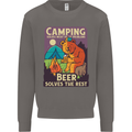 Camping Solves Most of My Problems Funny Mens Sweatshirt Jumper Charcoal