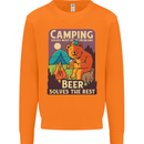 Camping Solves Most of My Problems Funny Mens Sweatshirt Jumper Orange