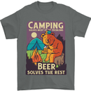 Camping Solves Most of My Problems Funny Mens T-Shirt Cotton Gildan Charcoal