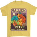 Camping Solves Most of My Problems Funny Mens T-Shirt Cotton Gildan Yellow