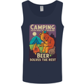 Camping Solves Most of My Problems Funny Mens Vest Tank Top Navy Blue