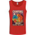 Camping Solves Most of My Problems Funny Mens Vest Tank Top Red