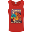 Camping Solves Most of My Problems Funny Mens Vest Tank Top Red