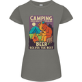 Camping Solves Most of My Problems Funny Womens Petite Cut T-Shirt Charcoal