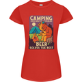 Camping Solves Most of My Problems Funny Womens Petite Cut T-Shirt Red