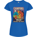 Camping Solves Most of My Problems Funny Womens Petite Cut T-Shirt Royal Blue