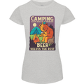 Camping Solves Most of My Problems Funny Womens Petite Cut T-Shirt Sports Grey