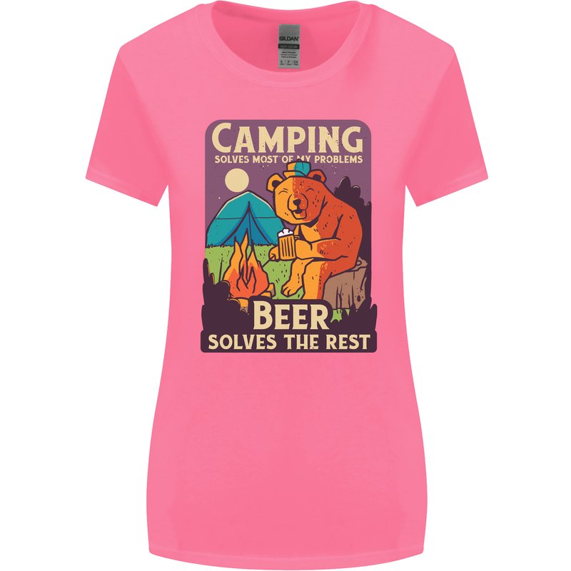 Camping Solves Most of My Problems Funny Womens Wider Cut T-Shirt Azalea