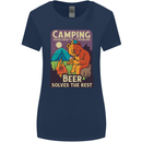 Camping Solves Most of My Problems Funny Womens Wider Cut T-Shirt Navy Blue