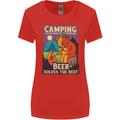 Camping Solves Most of My Problems Funny Womens Wider Cut T-Shirt Red