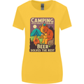 Camping Solves Most of My Problems Funny Womens Wider Cut T-Shirt Yellow