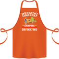 Camping Weekend Forecast Funny Alcohol Beer Cotton Apron 100% Organic Orange